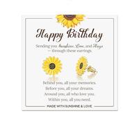 Jeka Sunflower Birthday Gifts for Women, You Are My Sunshine, Sunflower Stud Earrings for Women Friend Sister Daughter Mom Grandma Niece, Stainless Steel, No Gemstone
