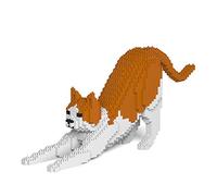 JEKCA Cat 13S-M03 | Orange and White Cat Plastic Building Blocks | Age 14+