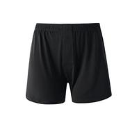 JEKE-DG Men High Waist Loose Boxers Relaxed Fit Stretch Boxer Brief Soft Lounge Underwear With Button Fly, Black-1pc, 4XL
