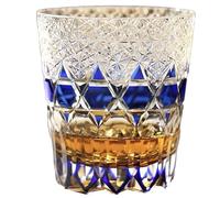 JEKE Hand Cut Crystal Whisky Glass 320ml Whiskey Glasses -Cocktail-Vodka-Beer Drinkingware Glasses In Gift Carton (Blue)
