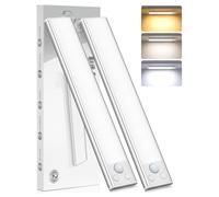 JEKEMORYE Under Cabinet Kitchen Lights Cupboard - LED Motion Sensor Light | Rechargeable Battery Operated, Indoor Magnetic Wardrobe Strip Lighting, Wireless USB, Adhesive, Stick on Counter Shelf Closet