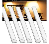JEKEMORYE Under Cupboard Kitchen Lights LED - Warm White 20CM 5 Pack - with 3 USB Cables