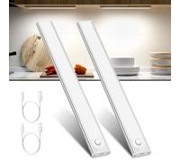 JEKEMORYE Under Cupboard Kitchen Lights LED - White 30CM 2 Pack