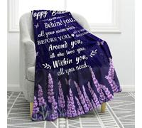 Jekeno Lavender Butterfly Blanket Gifts for Women Girls Mom Sister Friends Purple Happy Birthday Inspirational Quote Print Presents Decor Home Sofa Couch Soft Cozy Plush Throw for Kids Adults 50"x60"