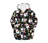 Jekioweii - Kids Zip Up Hoodie Sweatshirt with Pockets Size 6-16 for Boys Girls, Christmas Snowman, 8-10 Años