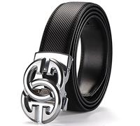 JEKIXHUA Men Real Leather Ratchet Belt Genuine Cowhide Strap 1.5" Wide Trim To Fit, Silver-1, 26-45W