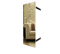JEKKAH Built-in Folding Sliding And Rotating Fitting Mirror, Wardrobe Invisible Pull-out Mirror, Sliding Full-length Mirror(White,130 * 35cm)