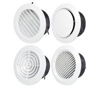JEKKAH White Abs Fresh Air Outlet Round Exhaust Hood Indoor Ventilation System Central Air Conditioning Adjustable Shutter Outlet(200mm,Disc air vents)