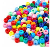 JEKUGOT 1000Pcs Pony Beads Bulk, 6×9mm Coloured Kandi Beads for Bracelet Making, Hair Beads for Braids, Acrylic Bead Kit for Jewellery Making, DIY Crafting (Multicolour)