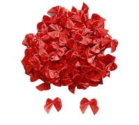 JEKUGOT 150Pcs Mini Ribbon Bow, 1 inch Fabric Satin Ribbon Flower Bows for Craft DIY Wedding Birthday Party Sewing - Red