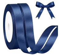 JEKUGOT 2 Rolls Navy Blue Ribbon, 20mm x 22m Satin Ribbons Fabric, Navy Blue Present Ribbon for Gift Wrapping, DIY Crafts, Wedding Party, Cake, Florist Car Decoration