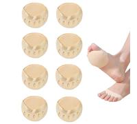 JEKUGOT 4Pairs Forefoot Pads, Ball of Foot Cushion Pads, Reusable Soft Ball of Foot Cushions for Women Prevention Pain Relief Honeycomb Fabric Foot Pads Toe Socks Suitable for Various Shoe Types Beige