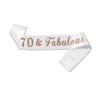 JEKUGOT 70th Birthday Sash 70th Birthday Decorations for Women Birthday Sash for Women 70th Sash for Birthday Party, White