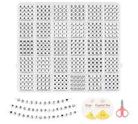 JEKUGOT Alphabet Beads,Letter Beads for Bracelet Making,1520 Pcs Heart Smiley Number Beads,A-Z Alphabet Beads for Friendship Bracelet Beads, Necklaces and DIY Jewelry Crafts
