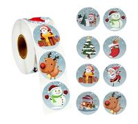 JEKUGOT Christmas Stickers - 500PCS Merry Stickers for Crafts, Envelopes & Window Decorations