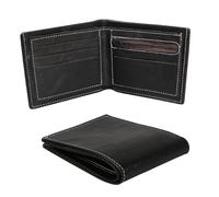 JEKUGOT Leather Mens Wallet, Slim Wallets with Card Holder, Small Wallets for Men UK, Bifold Minimalist Wallet, Travel Business Gift for Men (Black)