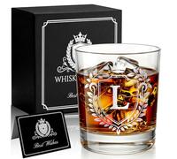 JEKUGOT Personalised Whiskey Glass Set, Personalised Gifts for Men, 10 oz Engraved Whisky Glass Gift, Birthday Gifts for Men, Dad, Friend, Boyfriend, Father's Day, Scotch Bourbon Drinkers (L)