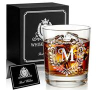 JEKUGOT Personalised Whiskey Glass Set, Personalised Gifts for Men, 10 oz Engraved Whisky Glass Gift, Birthday Gifts for Men, Dad, Friend, Boyfriend, Father's Day, Scotch Bourbon Drinkers (M)