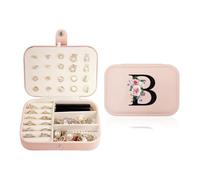 JEKUGOT Travel Jewelry Box, Small Jewelry Box, Pink, Jewelry Organizer, Valentine's Day, Mother's Day, Personalized Gifts for Women(B)