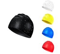 JEKUGOT Waterproof Kids Swimming Cap, Silicone Swim Hat for Boys and Girls 6-14 Years, Comfortable & Anti-Slip Swim Cap, Stretchable and Durable Child's Swim Cap (Black)
