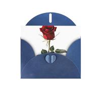 JEKYDOSD A Red Rose Print Greeting Card Pearl Paper Design With Elegant Shimmer For Christmas, Birthday
