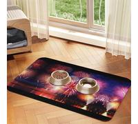 JEKYDOSD Beautiful Fireworks Print Pet Absorbent Leather Tablecloth Perfect for Dogs, Cats, and Other Pets