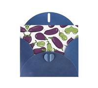 JEKYDOSD Cartoon Eggplant Print Greeting Card Pearl Paper Design With Elegant Shimmer For Christmas, Birthday