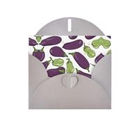 JEKYDOSD Cartoon Eggplant Print Greeting Card Pearl Paper Design With Elegant Shimmer For Christmas, Birthday