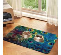 JEKYDOSD Colored Peacock Print Pet Absorbent Leather Tablecloth Perfect for Dogs, Cats, and Other Pets