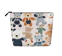 JEKYDOSD Colorful Bears Print Fake Hemp Makeup Bag Waterproof Imitation Hemp Bag For Daily Life, Travel, And More