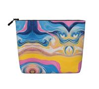 JEKYDOSD Colorful Tie Dye Print Fake Hemp Makeup Bag Waterproof Imitation Hemp Bag For Daily Life, Travel, And More