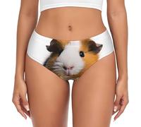 JEKYDOSD Cute Guinea Pig Print Women'S Briefs Suitable For Most Adult Ladies, Black, S