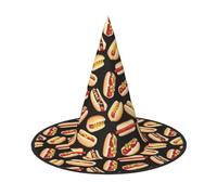 JEKYDOSD Fun Food Hot Dogs Print Halloween Hat Spooky Party Accessory, Carnivals Masquerade Balls