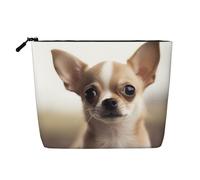 JEKYDOSD Funny Chihuahua Print Fake Hemp Makeup Bag Waterproof Imitation Hemp Bag For Daily Life, Travel, And More