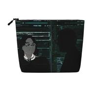 JEKYDOSD Hacker Attack Print Fake Hemp Makeup Bag Waterproof Imitation Hemp Bag For Daily Life, Travel, And More