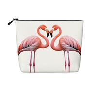 JEKYDOSD Ink Flamingos Print Fake Hemp Makeup Bag Waterproof Imitation Hemp Bag For Daily Life, Travel, And More