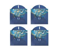 JEKYDOSD Japanese Cherry Flowers Print Greeting Card Pearl Paper Design With Elegant Shimmer For Christmas, Birthday