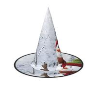 JEKYDOSD Merry Christmas With Happy Snowman Print Halloween Hat Spooky Party Accessory, Carnivals Masquerade Balls