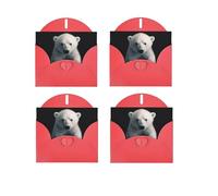 JEKYDOSD Polar Bear Print Greeting Card Pearl Paper Design With Elegant Shimmer For Christmas, Birthday