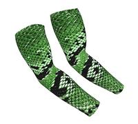 JEKYDOSD Steampunk Mechanical Gears Arm Sleeves - Men & Women Sun Protection, Green Snakeskin, One Size