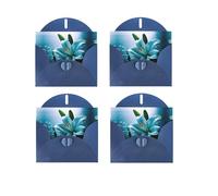 JEKYDOSD Teal Lily Print Greeting Card Pearl Paper Design With Elegant Shimmer For Christmas, Birthday