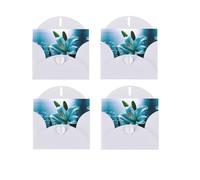 JEKYDOSD Teal Lily Print Greeting Card Pearl Paper Design With Elegant Shimmer For Christmas, Birthday