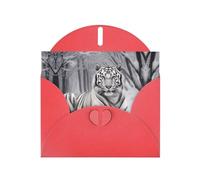 JEKYDOSD The Wild White Tiger Print Greeting Card Pearl Paper Design With Elegant Shimmer For Christmas, Birthday