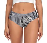 JEKYDOSD The Wild White Tiger Print Women'S Briefs Suitable For Most Adult Ladies, Black, M