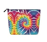JEKYDOSD Tie Dye Rainbow Print Fake Hemp Makeup Bag Waterproof Imitation Hemp Bag For Daily Life, Travel, And More