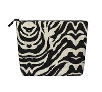 JEKYDOSD Zebra Animal Print Fake Hemp Makeup Bag Waterproof Imitation Hemp Bag For Daily Life, Travel, And More