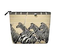 JEKYDOSD Zebra Racetrack Print Fake Hemp Makeup Bag Waterproof Imitation Hemp Bag For Daily Life, Travel, And More