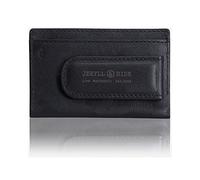 Jekyll and Hide Money Clip Wallet - Black, Card Holder with RFID Protection, Full-Grain Vegetable-Tanned Leather, Recycled PET Lining, Magnetized Clip, 5-8 Card Slots, Durable & Stylish Design