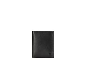 Jekyll and Hide Slim Bifold Leather Card Holder for Men - Full Grain Vegetable-Tanned Leather, RFID Blocking, Holds 6-8 Cards, Recycled PET Lining, External Slot - Minimalist Wallet, Black
