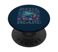 JEKYLL ISLAND GEORGIA COLORFUL BLUE CRAB SUMMER BEACH GIFTS PopSockets Adhesive PopGrip